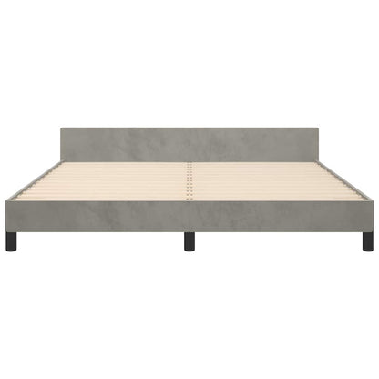 Bettgestell ohne Matratze Hellgrau 180x200 cm Samt