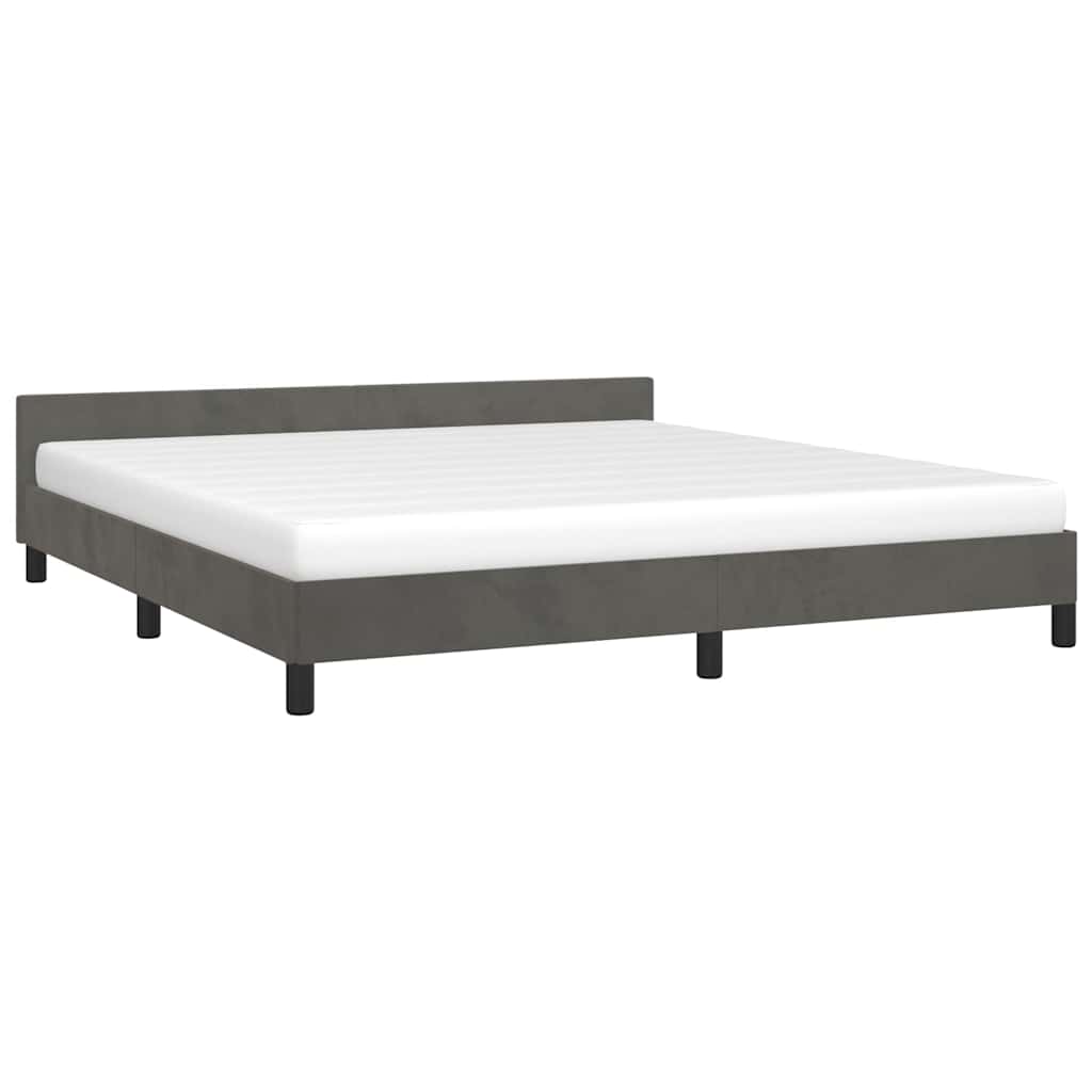 Bettgestell ohne Matratze Dunkelgrau 180x200 cm Samt