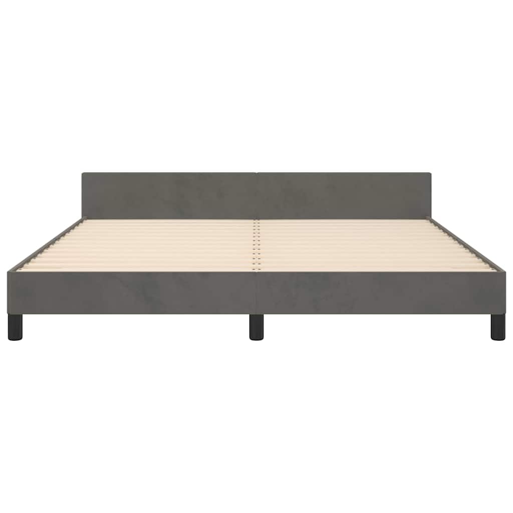 Bettgestell ohne Matratze Dunkelgrau 180x200 cm Samt