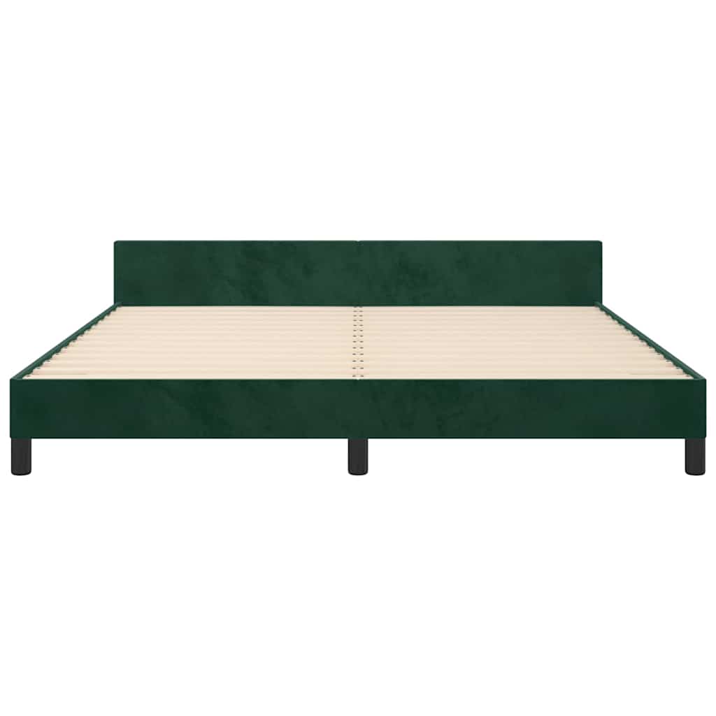 Bettgestell ohne Matratze Dunkelgrün 180x200 cm Samt