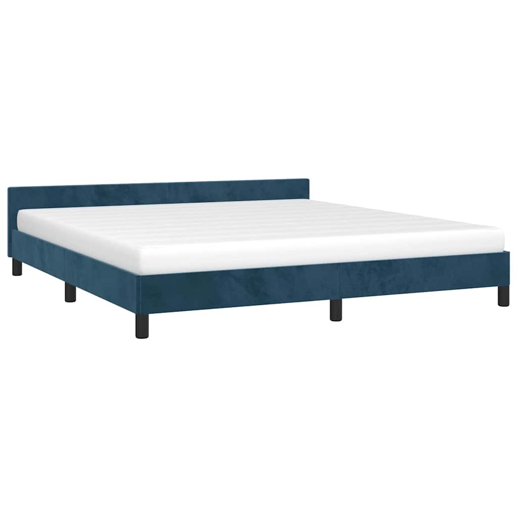 Bettgestell ohne Matratze Dunkelblau 180x200 cm Samt