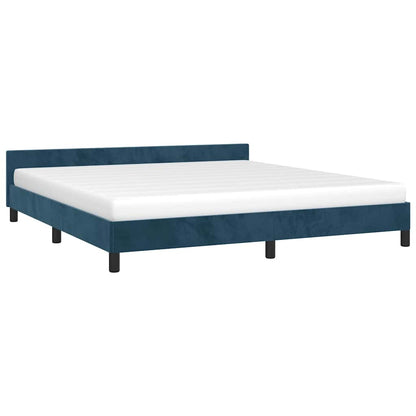 Bettgestell ohne Matratze Dunkelblau 180x200 cm Samt