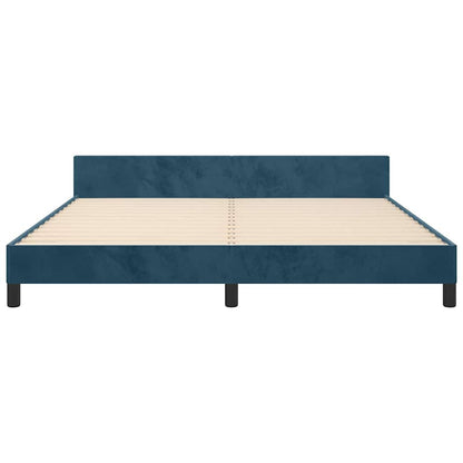 Bettgestell ohne Matratze Dunkelblau 180x200 cm Samt