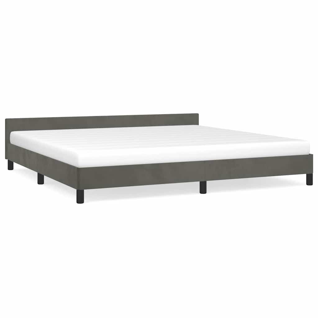 Bettgestell ohne Matratze Dunkelgrau 200x200 cm Samt