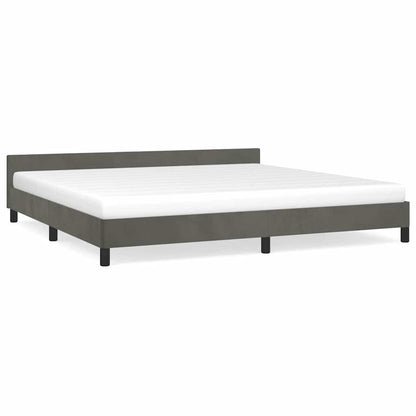 Bettgestell ohne Matratze Dunkelgrau 200x200 cm Samt