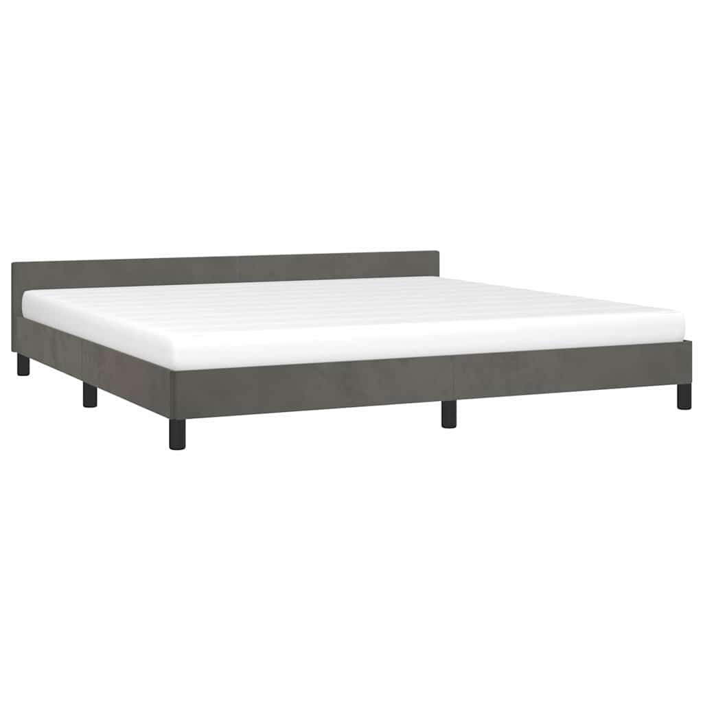 Bettgestell ohne Matratze Dunkelgrau 200x200 cm Samt