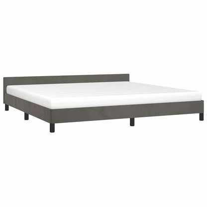 Bettgestell ohne Matratze Dunkelgrau 200x200 cm Samt