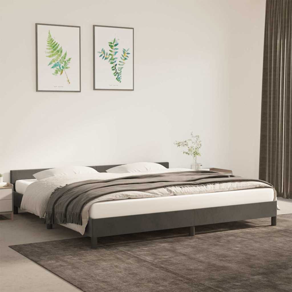 Bettgestell ohne Matratze Dunkelgrau 200x200 cm Samt