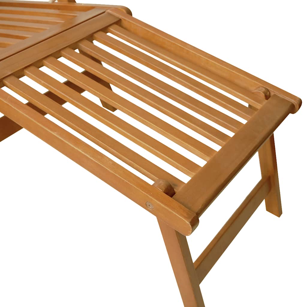 Gartenliegen mit Fußteil und Tisch Massivholz Akazie