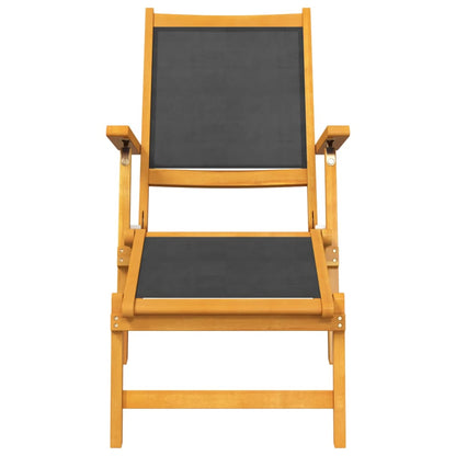 Garten-Liegestuhl mit Tisch Massivholz Akazie und Textilene
