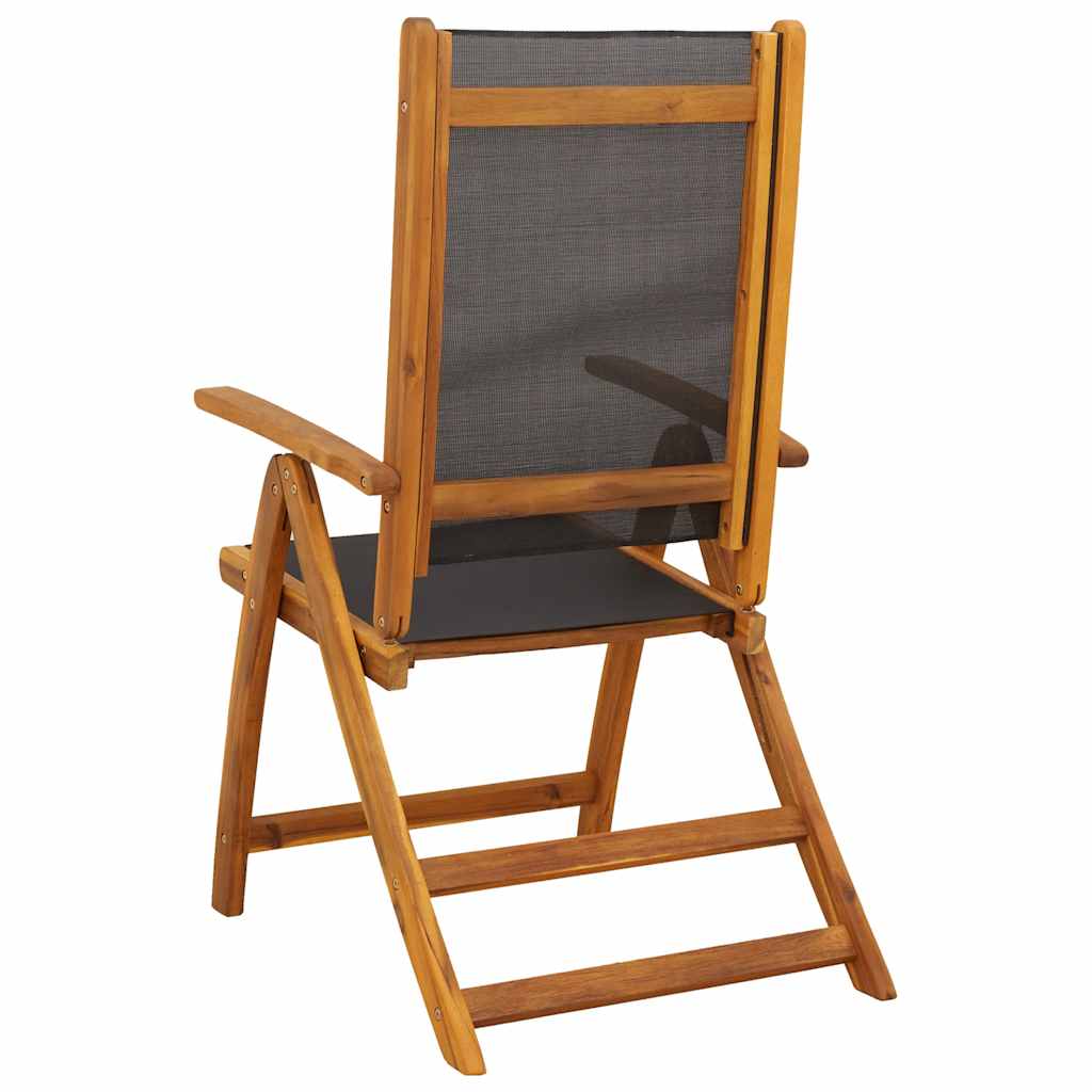 Klappstühle, 6 Stück, Massivholz Akazie und Textilene