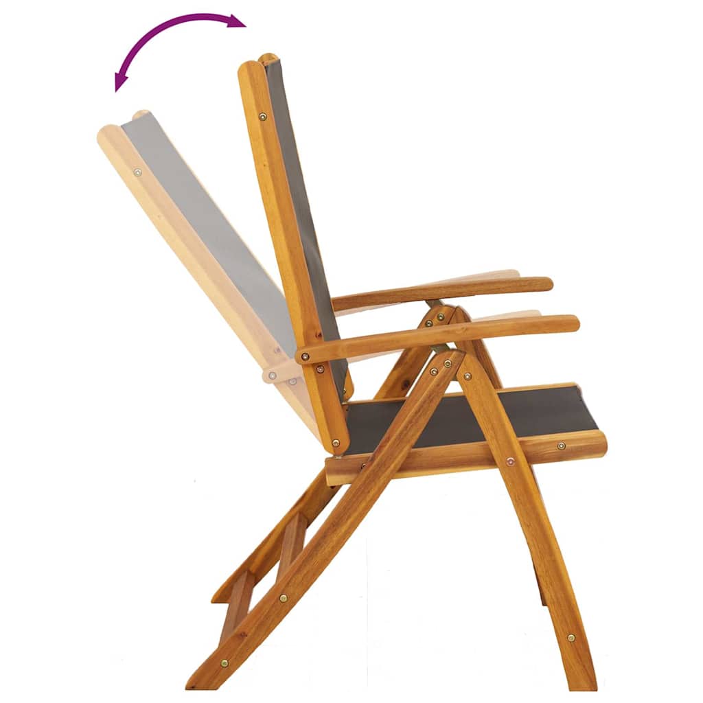Klappstühle, 6 Stück, Massivholz Akazie und Textilene