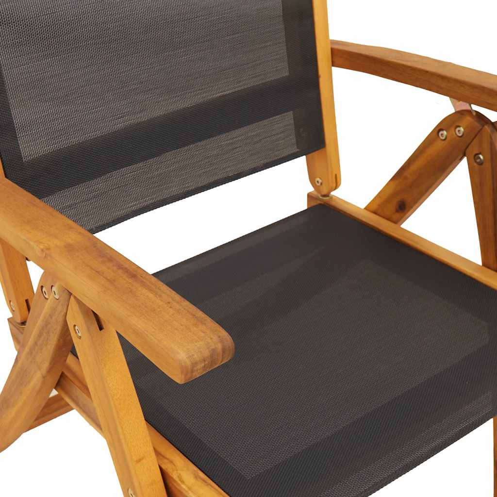 Klappstühle, 6 Stück, Massivholz Akazie und Textilene