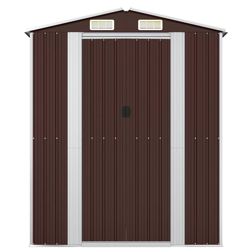 Geräteschuppen Dunkelbraun 192x108x223 cm Verzinkter Stahl