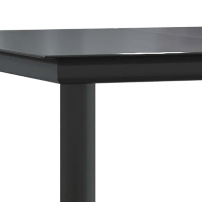 Garten-Esstisch Schwarz 160x80x74 cm Stahl und Hartglas