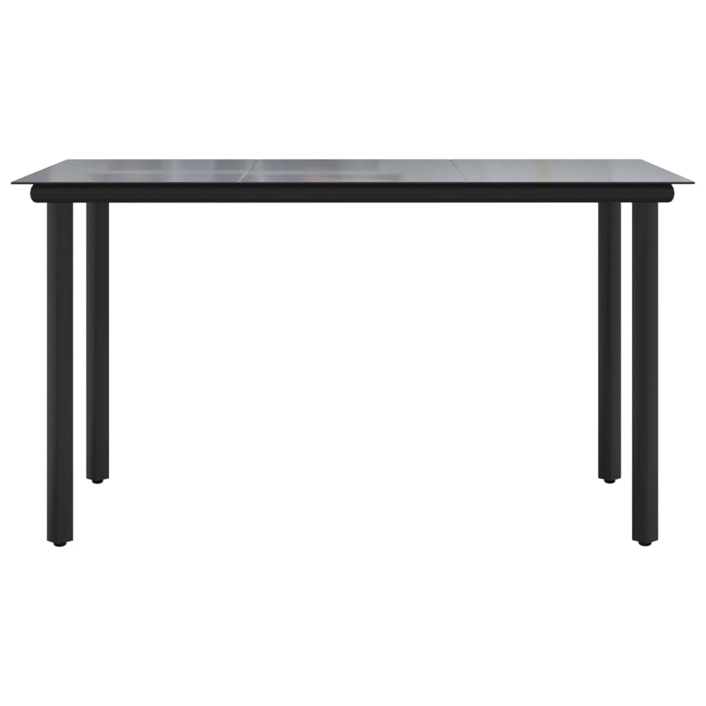 Garten-Esstisch Schwarz 200x100x74 cm Stahl und Hartglas