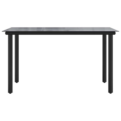 Garten-Esstisch Schwarz 200x100x74 cm Stahl und Hartglas
