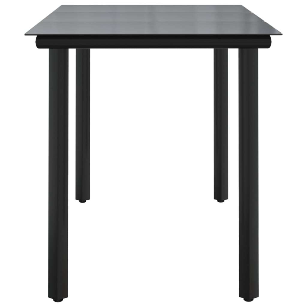 Garten-Esstisch Schwarz 200x100x74 cm Stahl und Hartglas