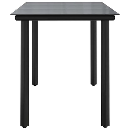 Garten-Esstisch Schwarz 200x100x74 cm Stahl und Hartglas
