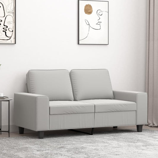 2-Sitzer-Sofa Hellgrau 120 cm Mikrofasergewebe