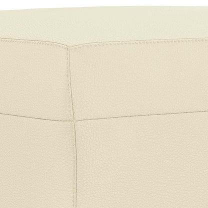 Fußhocker Creme 60x50x41 cm Kunstleder