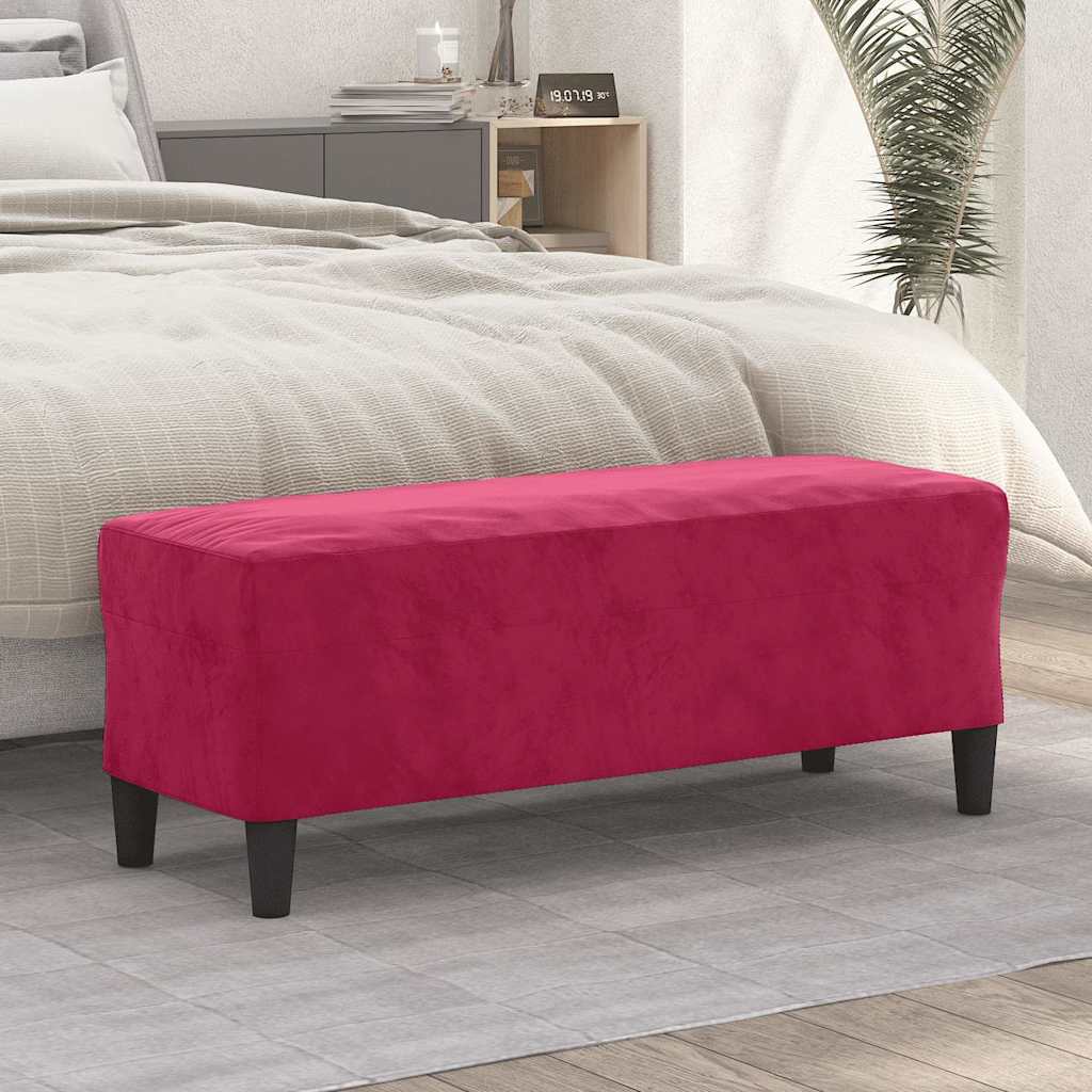 Sitzbank Weinrot 100x35x41 cm Samt