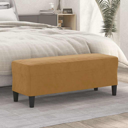 Sitzbank Braun 100x35x41 cm Samt