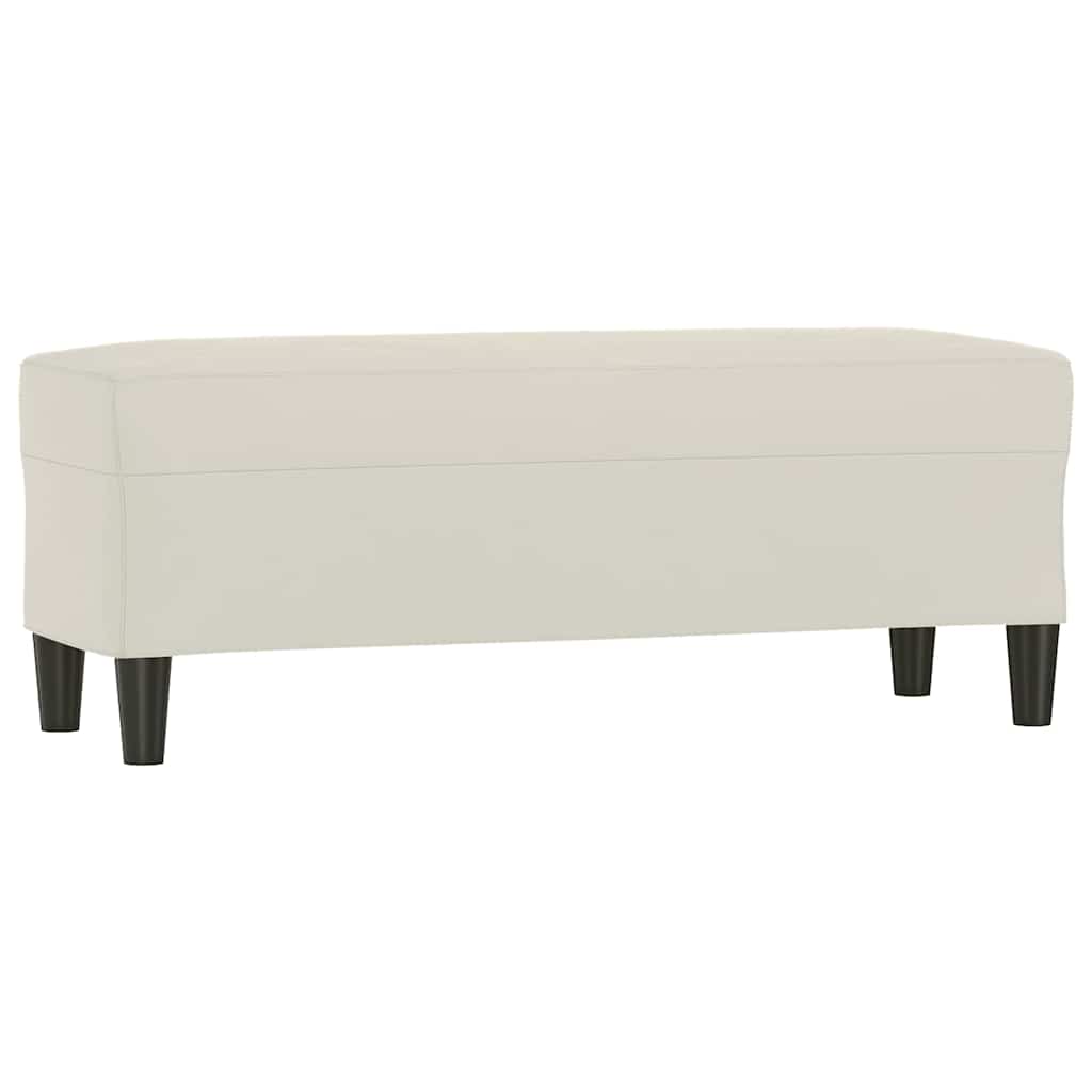 Sitzbank Creme 100x35x41 cm Samt