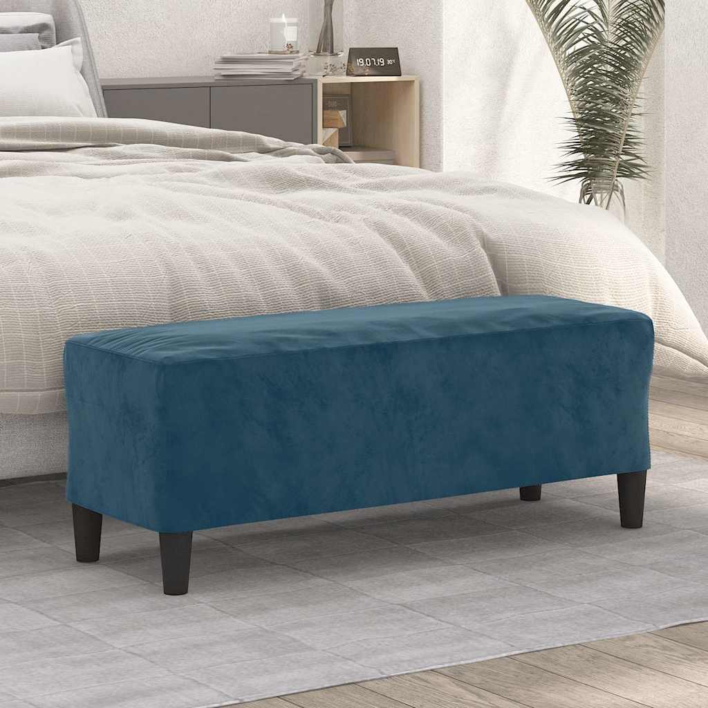 Sitzbank Blau 100x35x41 cm Samt