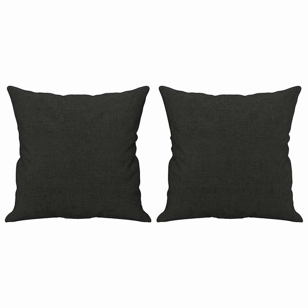 Zierkissen 2 Stk. Schwarz 40x40 cm Stoff