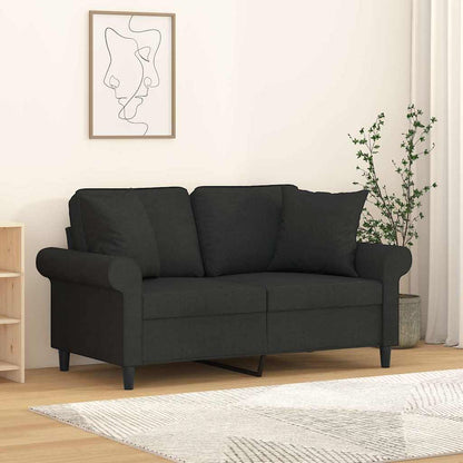 Zierkissen 2 Stk. Schwarz 40x40 cm Stoff