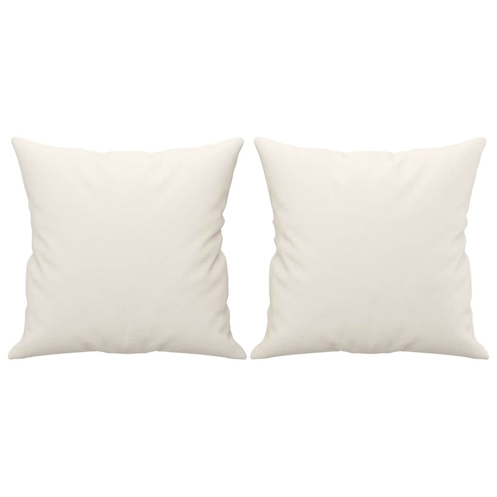 Zierkissen 2 Stk. Creme 40x40 cm Kunstleder