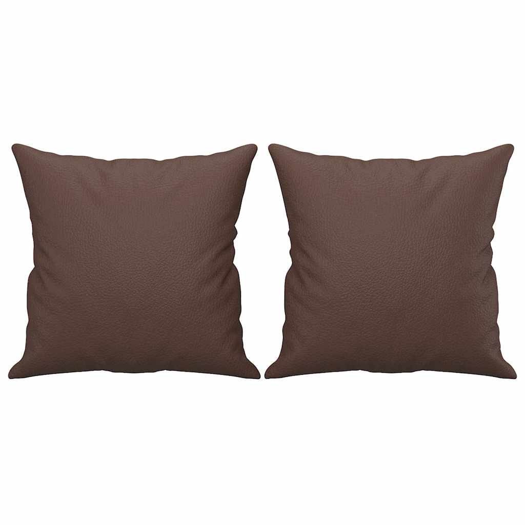 Zierkissen 2 Stk. Braun 40x40 cm Kunstleder