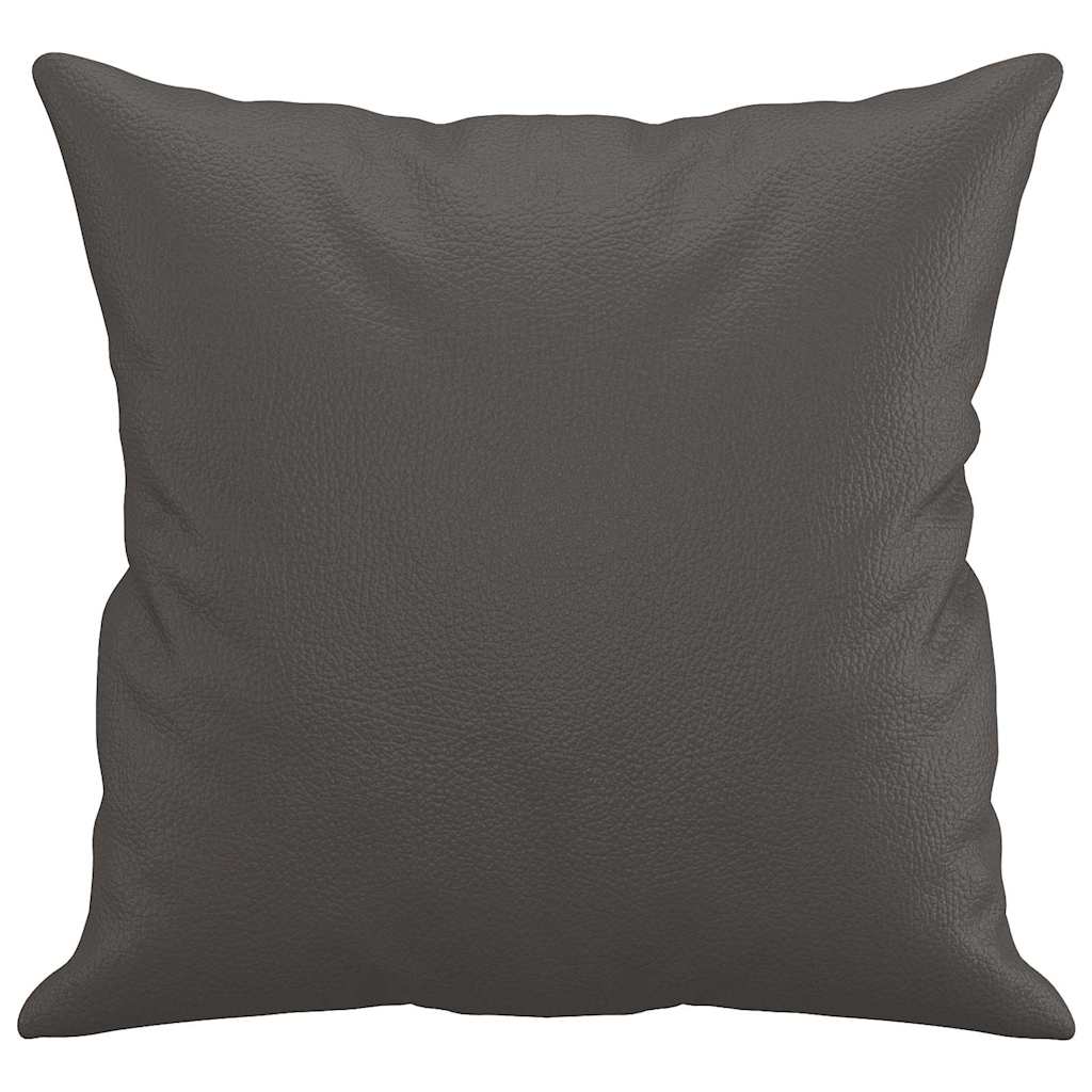 Zierkissen 2 Stk. Grau 40x40 cm Kunstleder