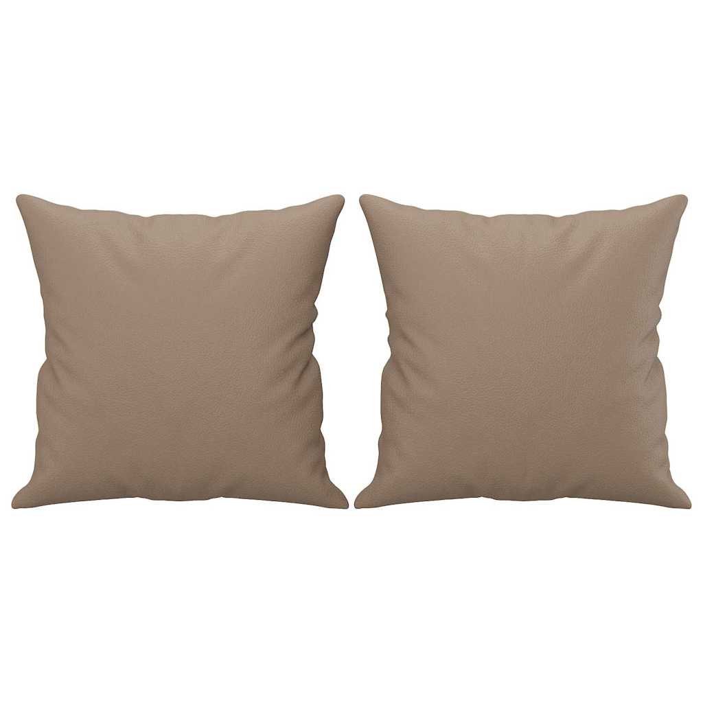 Zierkissen 2 Stk. Cappuccino-Braun 40x40 cm Kunstleder