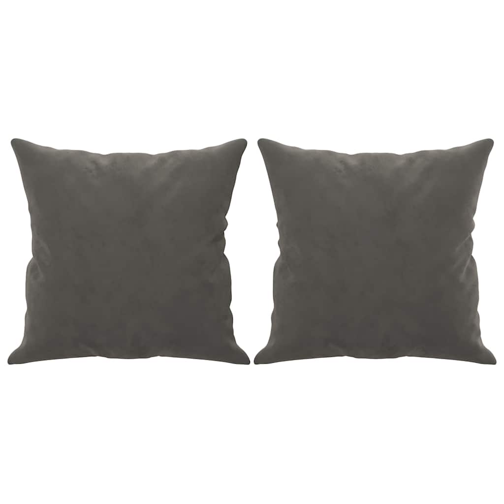Zierkissen 2 Stk. Dunkelgrau 40x40 cm Samt