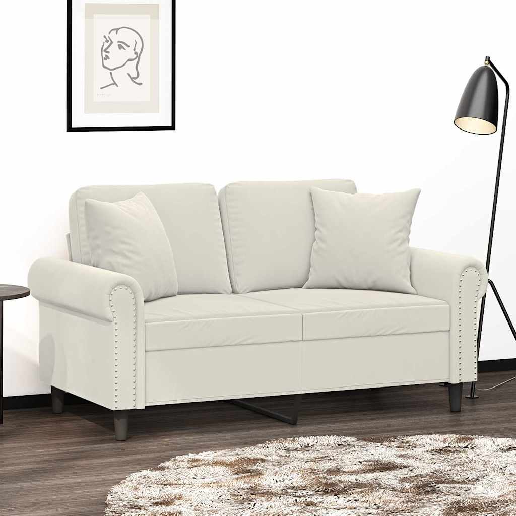 Zierkissen 2 Stk. Creme 40x40 cm Samt