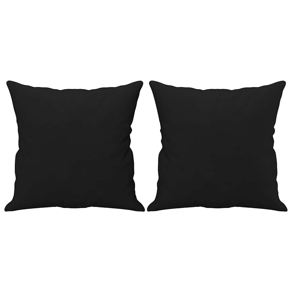 Zierkissen 2 Stk. Schwarz 40x40 cm Mikrofasergewebe