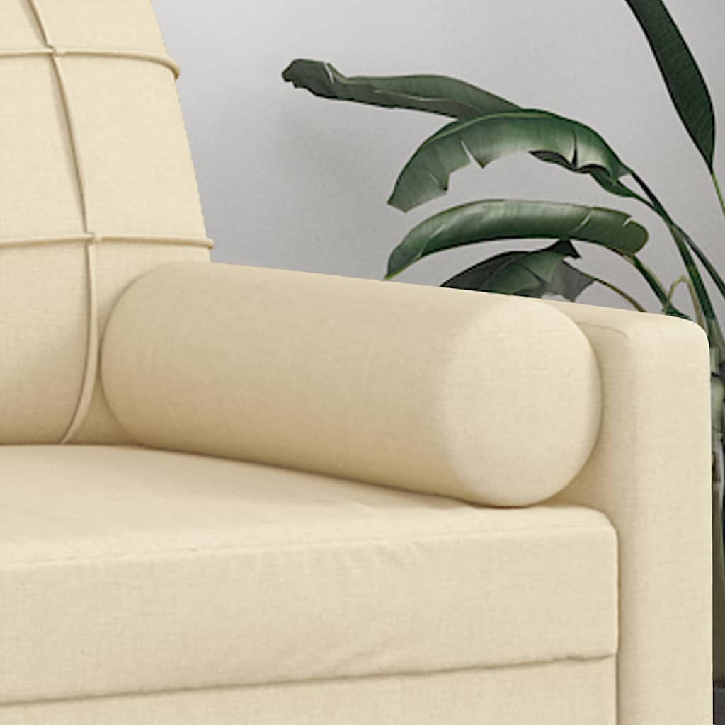 Zierkissen 2 Stk. Creme Ø15x50 cm Stoff