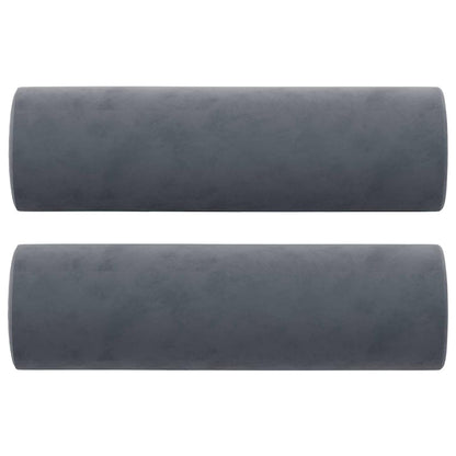 Zierkissen 2 Stk. Dunkelgrau Ø15x50 cm Samt