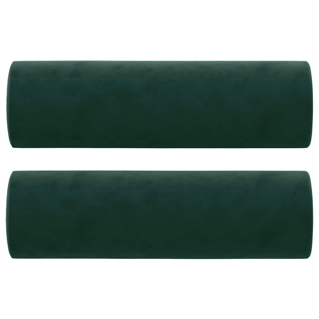 Zierkissen 2 Stk. Dunkelgrün Ø15x50 cm Samt