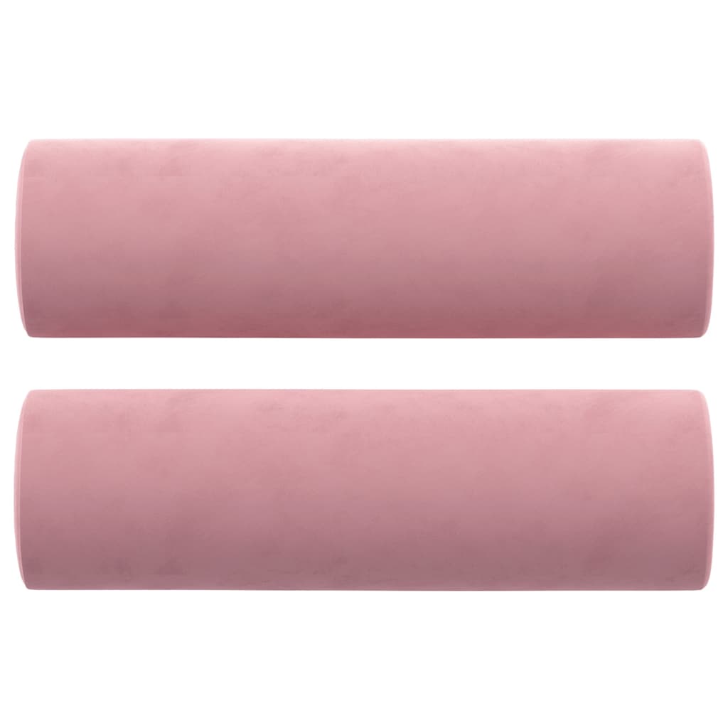 Zierkissen 2 Stk. Rosa Ø15x50 cm Samt