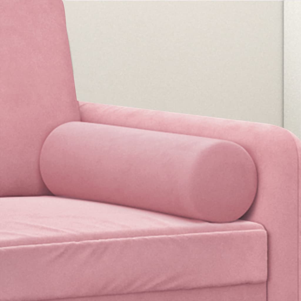 Zierkissen 2 Stk. Rosa Ø15x50 cm Samt