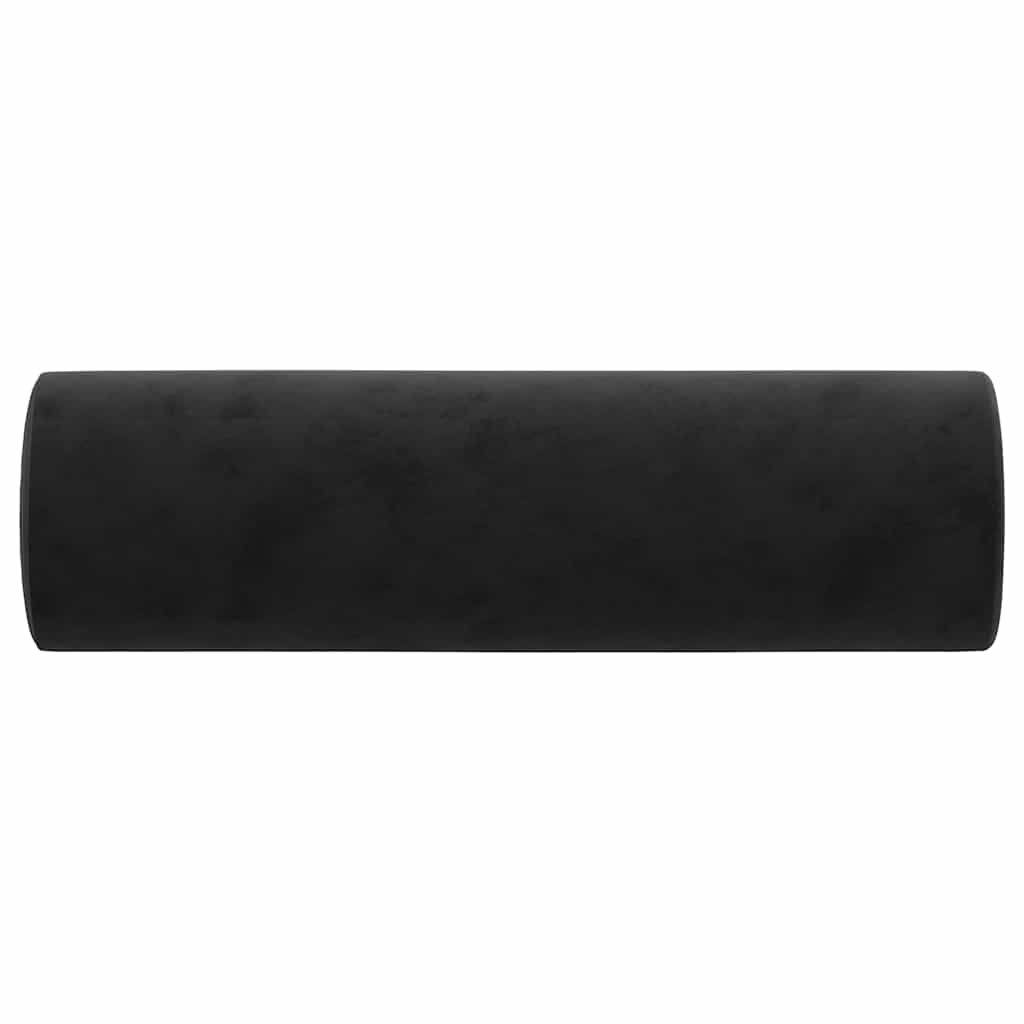 Zierkissen 2 Stk. Schwarz Ø15x50 cm Samt