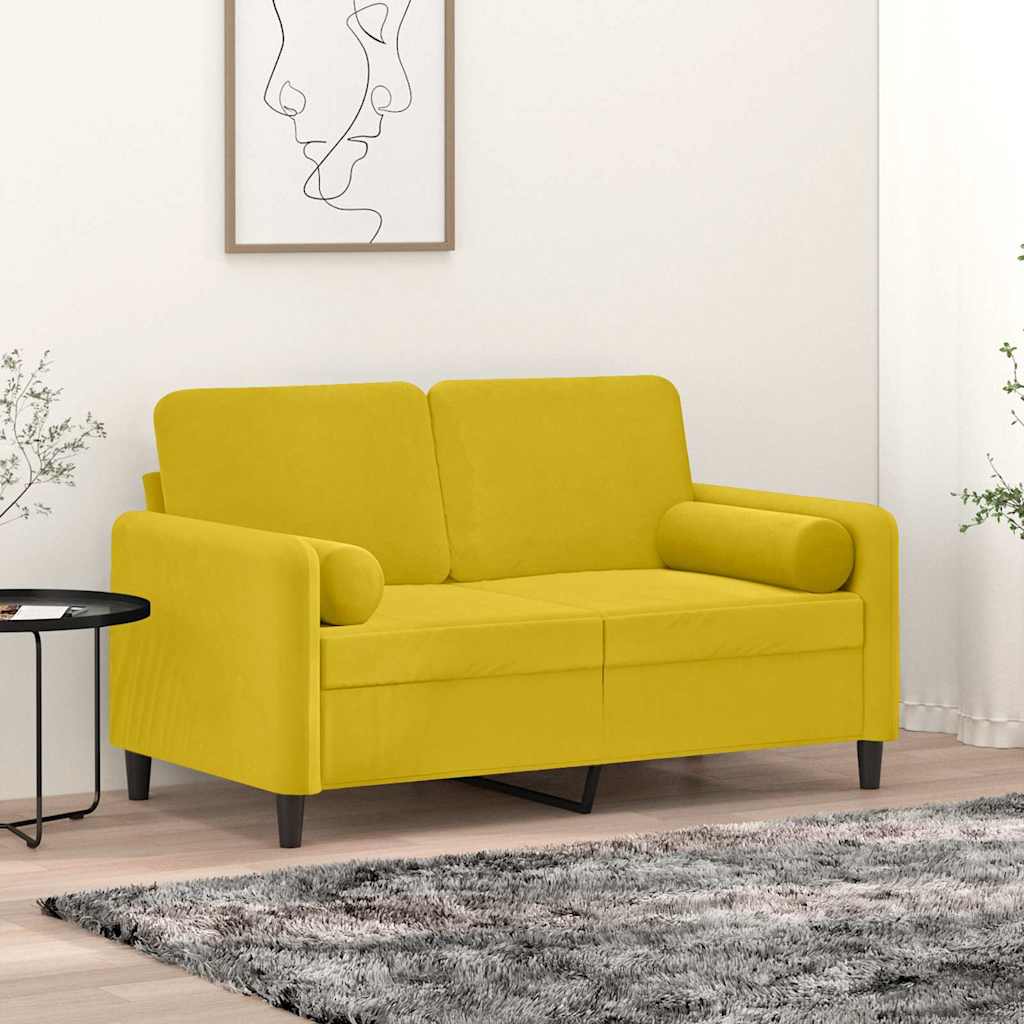 Zierkissen 2 Stk. Gelb Ø15x50 cm Samt