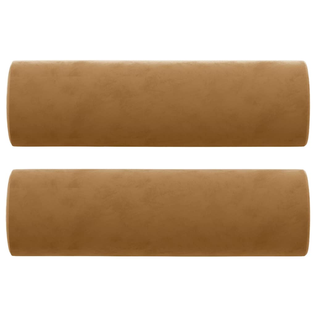Zierkissen 2 Stk. Braun Ø15x50 cm Samt