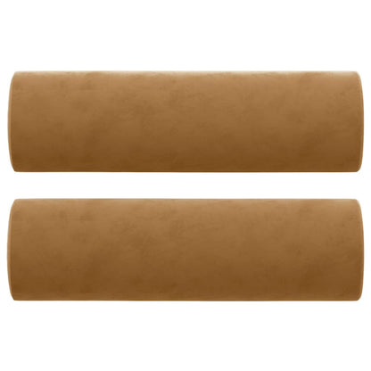 Zierkissen 2 Stk. Braun Ø15x50 cm Samt