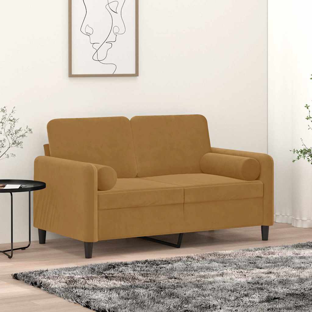 Zierkissen 2 Stk. Braun Ø15x50 cm Samt