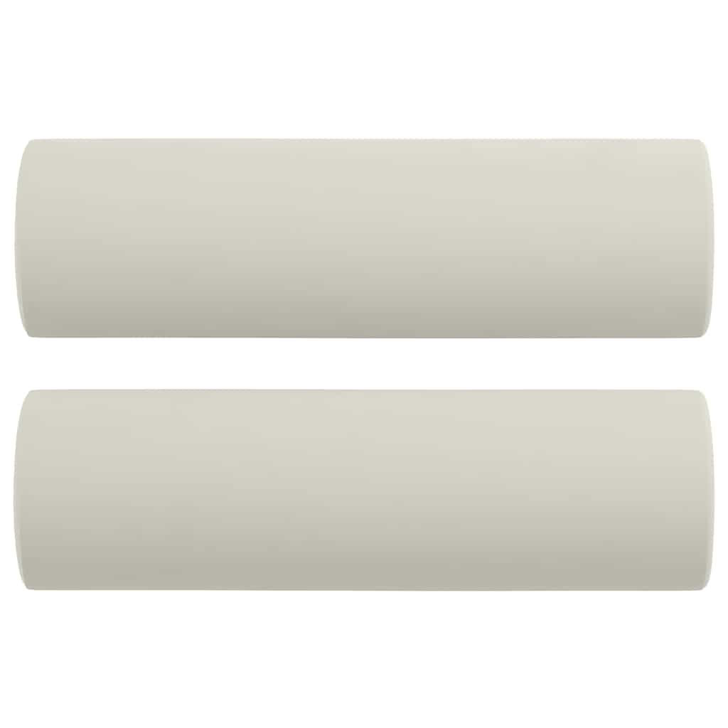 Zierkissen 2 Stk. Creme Ø15x50 cm Samt