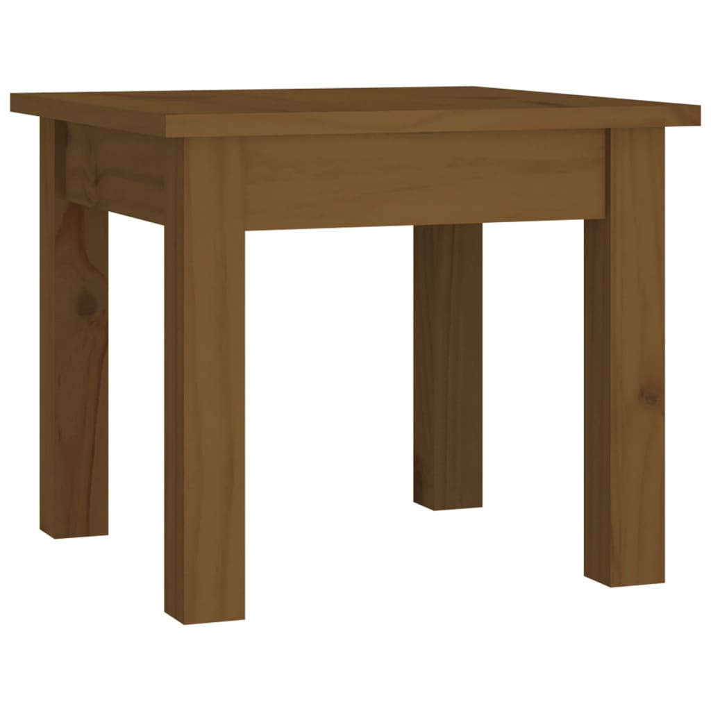 Table basse marron miel 35x35x30 cm en bois de pin massif